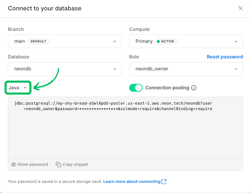 Connection modal