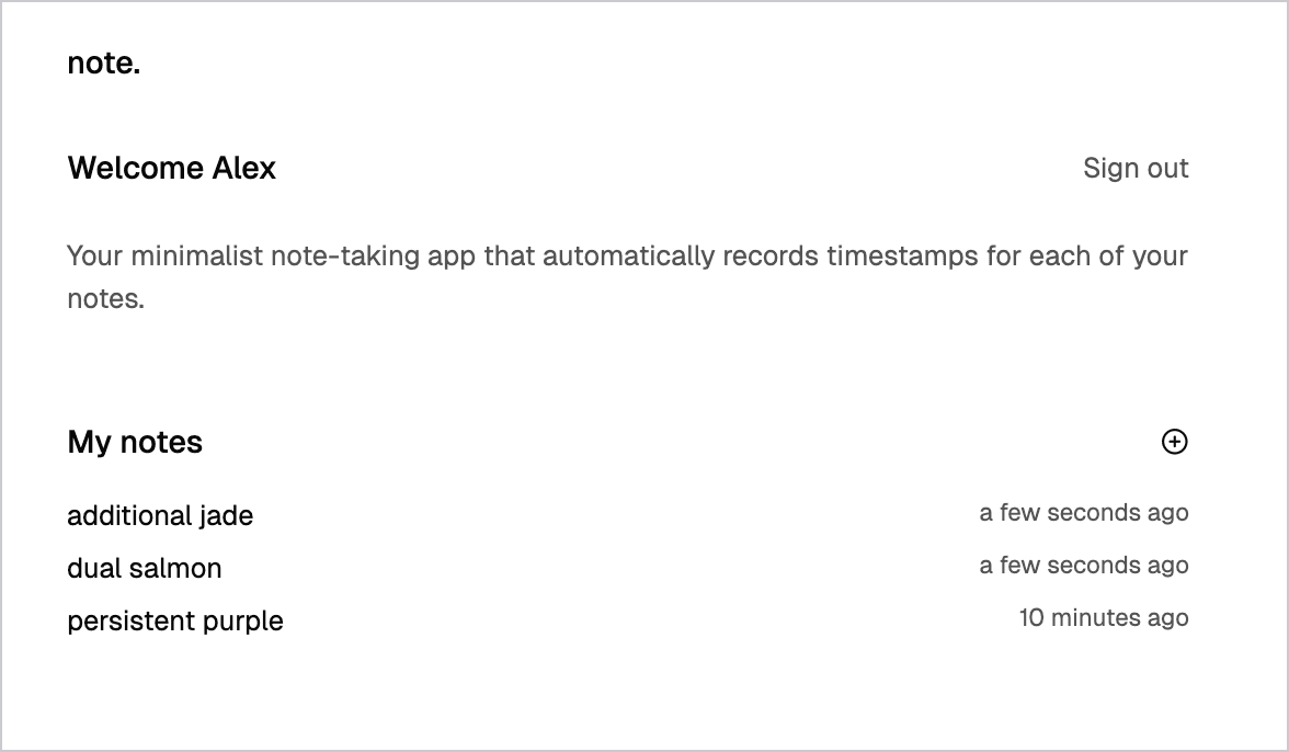 Notes app UI