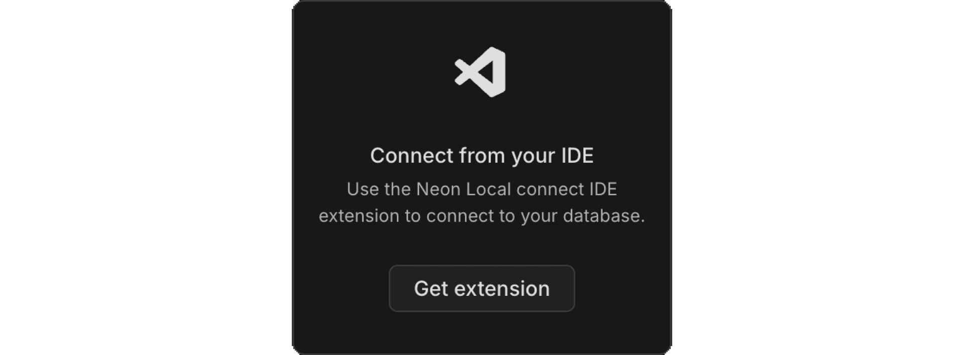 Getting started widget with Neon Local Connect