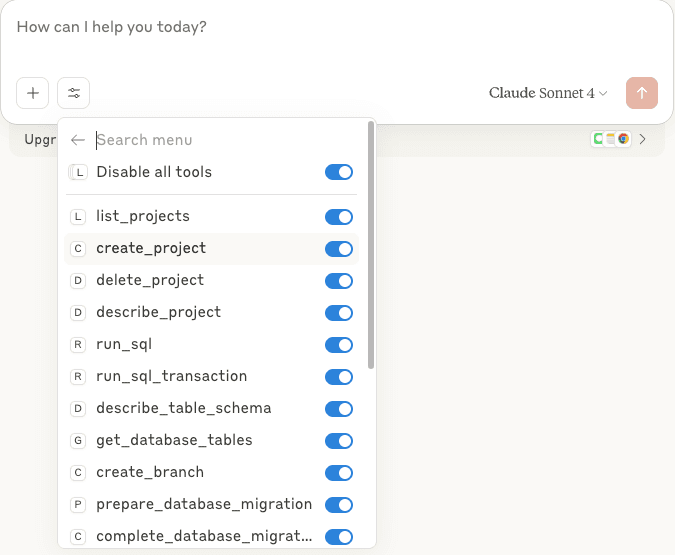 Claude list available tools